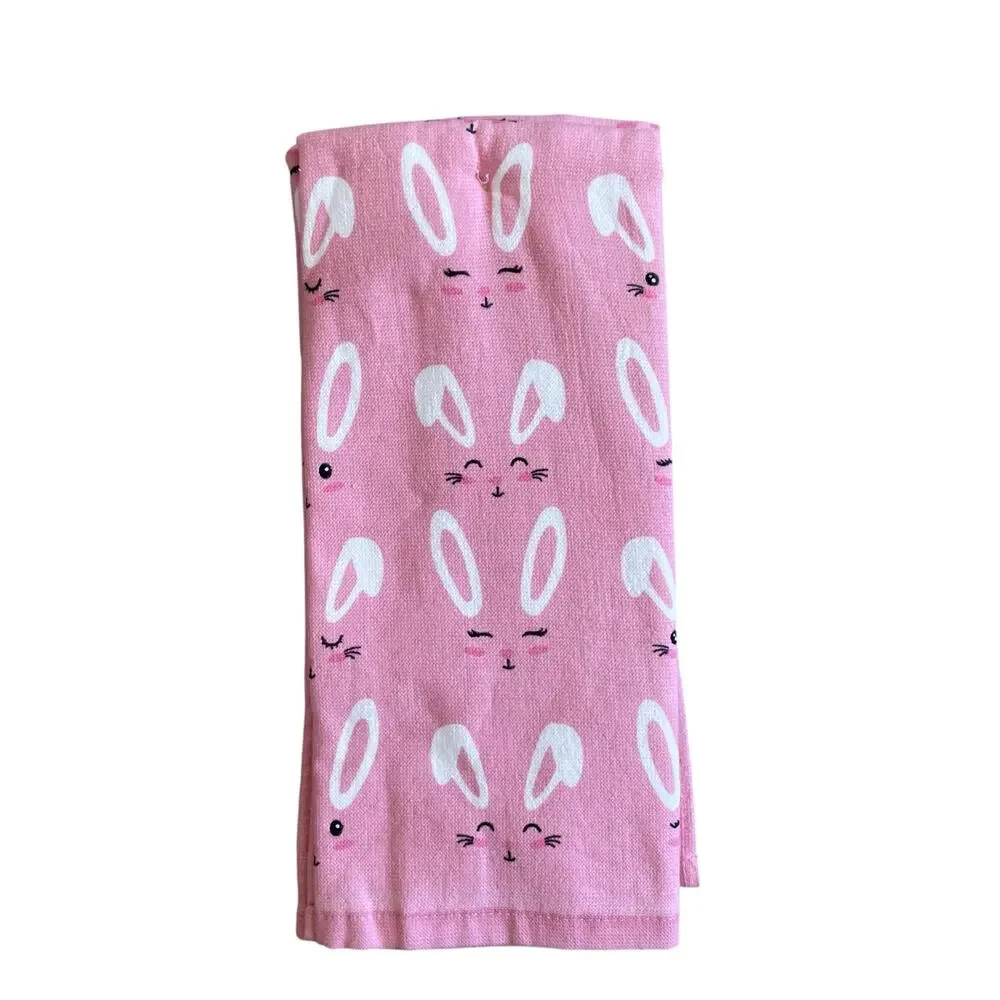 SMIZE Pink Easter Bunny Rabbit Kitchen Towels 18x28 Set of 2 NEW
